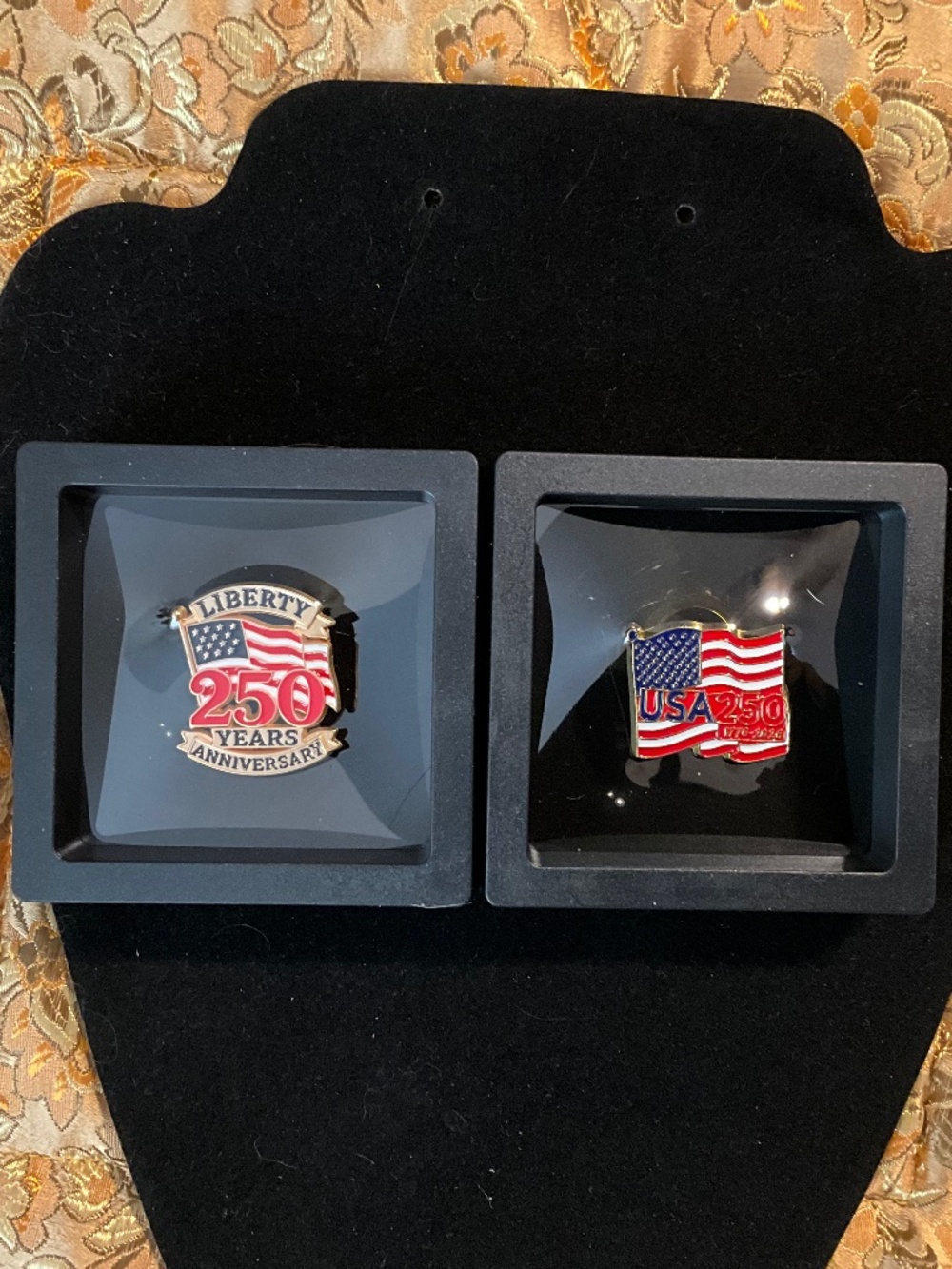 USA 250 Commemorative Pin Set Liberty 250 Years & Flag 1776-2026
